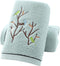 Pidada Hand Towels Set of 2 Embroidered Bird Tree Pattern 100% Cotton Absorbent Soft Decorative Towel for Bathroom (Aqua Green)...