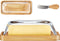 Cute Glass Butter Dish with Lid, Butter Dish with Knife for Countertop and Refrigerator Door Shelf, Butter Holder Only Suitable for East Coast But...