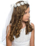 Girls First Communion White Floral Wreath Veil...