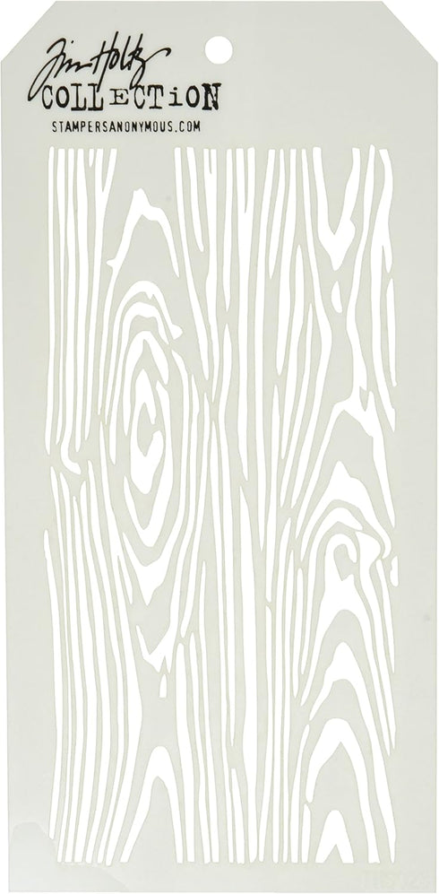 Stampers Anonymous Tim Holtz Layered Stencil, 4.125-Inch by 8.5-Inch, Woodgrain...