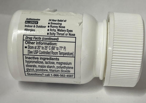 Cetirizine 10 mg Antihistamine Tablets Generic for Zyrtec 24 Hour Allergy 100 Tablets 100 ct. bottles 4 Pack Total 400 ct. (4)...