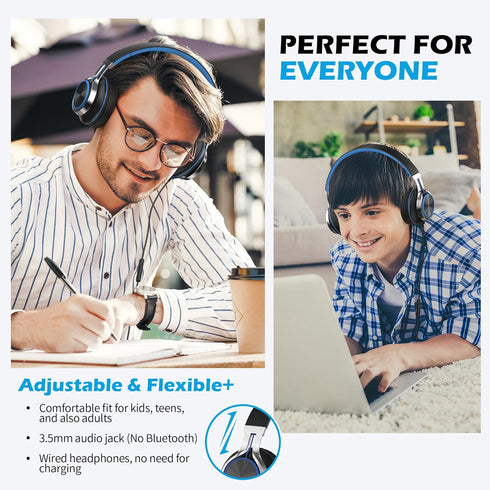 AILIHEN C8 Headphones Wired, On-Ear Headphones with Microphone and Volume Control Foldable Corded Stereo 3.5mm Headset for Smartphones Chromebook ...