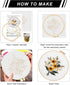 Lukinbox Embroidery Kits for Beginners Adults, 3 Sets Embroidery Starter Kit Include 3 Stamped Embroidery Clothes with Floral and Bee Pattern, 1 E...