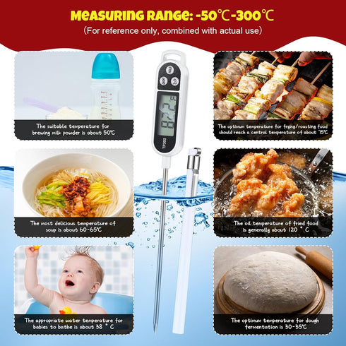 6 Pcs Meat Thermometer Food Thermometer with Probe Water Liquid Instant Read Digital Thermometer Cooking Thermometer Supplies BBQ Kitchen Thermome...