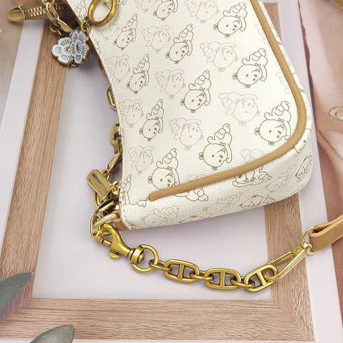 Nalefow Women Purse Strap Extender Bag Extender Chain Exquisite Bag Charms Pearl Flowers Purse Strap Chain Purse Accessories for DIY Shoulder Bag ...