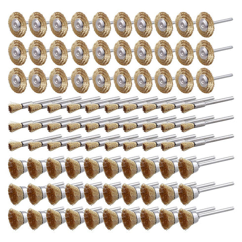 90 Pcs Wire Brushes Set, Rocaris Brass Wire Wheels Pen Brushes Set Kit Accessories for Rotary Tool...