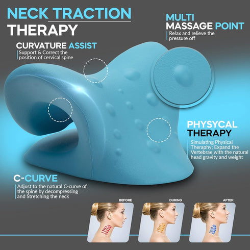 Neck Stretcher Cervical Traction, FSA HSA Eligible, Neck and Shoulder Relaxer for Pain Relief, Ergonomic Neck Pillow, Neck Hump Corrector, Cervica...