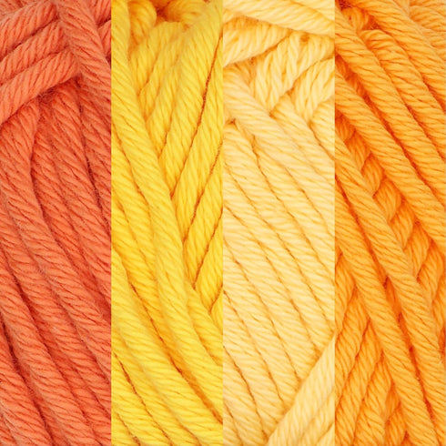 JubileeYarn Lacery Yarn - Chunky Cotton - 100g/Skein - Shades of Yellow - 4 Skeins......