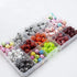 15 Styles Sports Beads Football Baseball Basketball Tennis Volleyball Soccer with 1 Roll of Elastic Rope and a Plastic Box for DIY Bracelet Neckla...