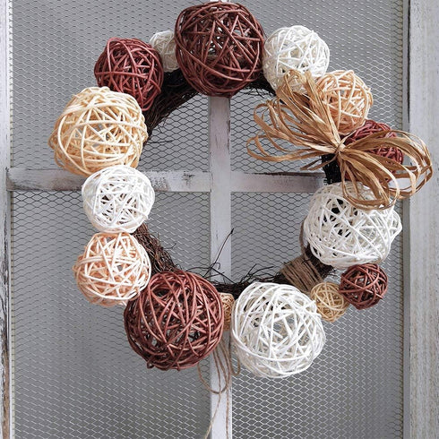 Natural Decorative Wicker Rattan Balls- Vase Filler, House Ornament, Christmas Tree Garden Wedding Party Coffee Table Decoration,Craft DIY, Parrot...