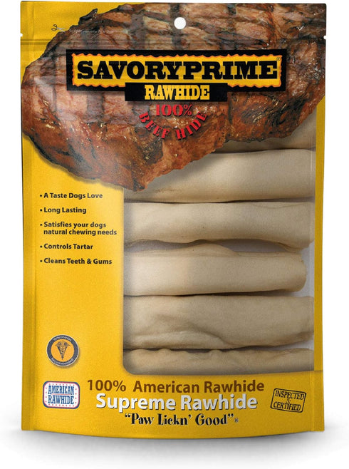Savory Prime 990 White Supreme Retriever Roll Dog Treats, 6 Pack...