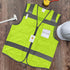 TCCFCCT Safety Vest for Men 5 Pockets Reflective Vest for Men Women, Durable High Visibility Vest, Construction Vest with Horizontal Strip for Wal...