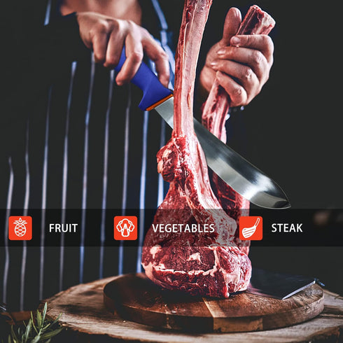 8 inch Butcher Knife For Meat Cutting W/Non-Slip Softgrip, Multi-Purpose Meat Knife Chef's Knife For Trimming Deboning Cutting, Ideal For Butcher,...