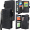 Harryshell Detachable Magnetic Zipper Wallet Leather Case Cash Pocket with 12 Card Slots Holder Wrist Strap for Samsung Galaxy S21 5G 6.2 Inch SM-...