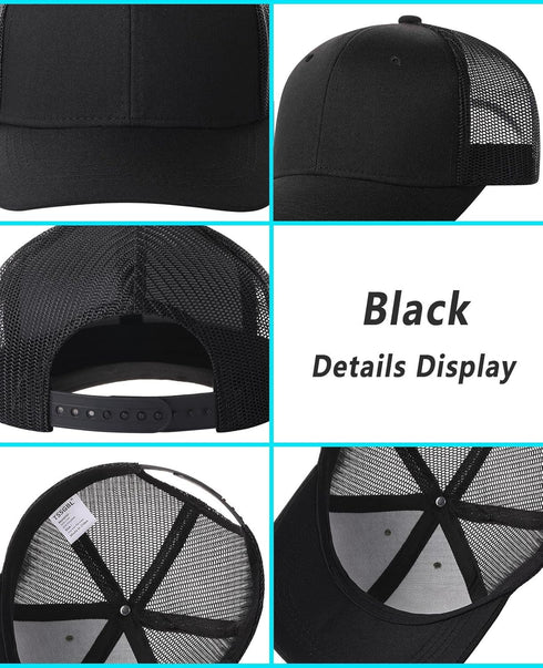 TSSGBL 2 Pack Snapback Trucker Baseball Hats Mesh Back Adjustable Blank Ball Caps for Men Women...