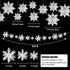 12PCS Snowflake Christmas Decorations, 3D Large Silver Paper Snowflakes Garland Hanging Snow Flakes for Winter Wonderland Christmas Party Decorati...