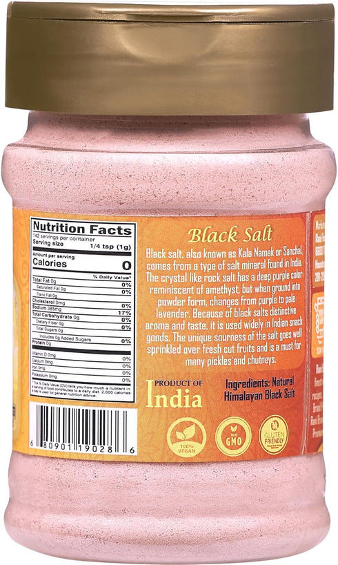 Rani Black Salt Powder (Kala Namak) Mineral 5oz (142g) PET Jar ~ Unrefined, Pure and Natural | Vegan | Gluten Friendly | NON-GMO | Indian Origin |...