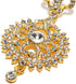 Rhinestone Round Drop Indian Earrings With HeadPiece Maang Tikka For Women...