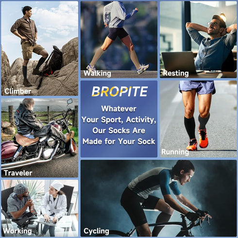 bropite Open Toe Compression Socks for Men & Women - 2 Pairs of 15-20 mmhg Knee High Stockings for Circulation Support...