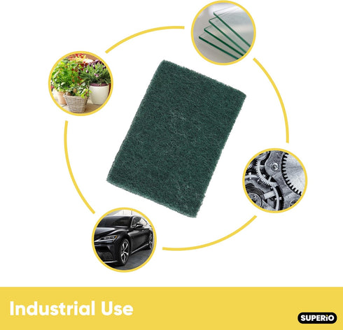 Scouring Pad Non-Scratching Scrubber Non-Scratch Cleaning Scrub Pads Heavy Duty Scouring Pad Reusable Kitchen Scrubbing Pad Pack of 15 Green, by S...