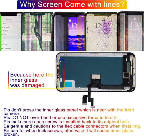 Screen Replacement for iPhone X 5.8', 3D Touch Display Full Repair kit, Digitizer Assembly with Tools Set, Tempered Glass, Instruction...