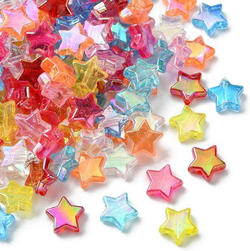 LiQunSweet 280 Pcs 8-Colors Transparent Acrylic Star AB Color Spacer Beads Charms Kit for DIY Jewelry Craft Making Necklace Bracelet Supplies - 10...