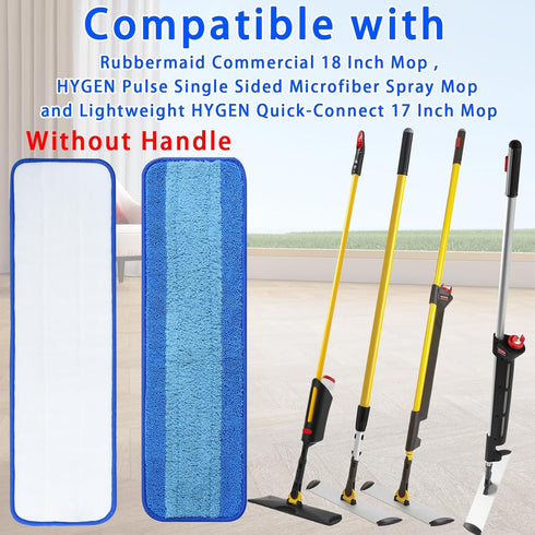4 Pack Microfiber Cleaning Pad for Rubbermaid Commercial 18 Inch Mop and 17 Inch Mop, Reusable Wet & Dry Mop Refills for Commercial Flat Mop Syste...