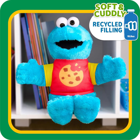 SESAME STREET Sing-Along Cookie Monster 13-inch Plushie Stuffed Animal, Recycled Filling, Blue, Kids Toys for Ages 18 Month by Just Play...