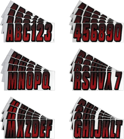 Hardline Products Series 300 Factory Matched 3-Inch Boat & PWC Registration Number Kit, Red/Black - REBKG300...