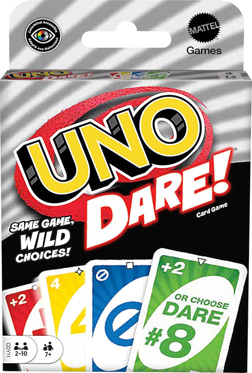 Mattel Games UNO Dare Card Game for Family Night Featuring Challenging and Silly Dares from 3 Different Categories...