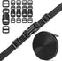 5/8" Buckle and Strap Set: 6 Yards of Thick Nylon Webbing, 6 Pack Quick Side Release Adjustable Plastic Buckles, 12 Tri-Glide Slide Clips, Black (...