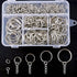 Swpeet 300Pcs Key Chain Rings Kit, 100Pcs Keychain Rings with Chain and 100Pcs Jump Ring with 100Pcs Screw Eye Pins Bulk for Jewelry Findings Maki...