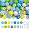 50Pcs Chunky Bubblegum Beads 20mm Christmas Gumball Rhinestone Beads Large Pearl Beads with 48pcs Tiny Round Spacers, Extender Chains, Beading Wir...