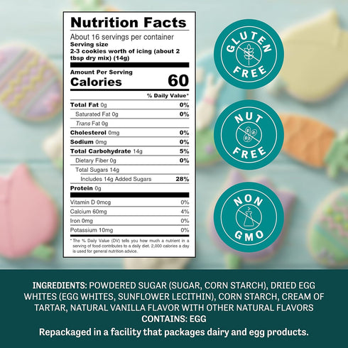 Judee's Royal Icing Mix 8 oz - Frost Cookies Like a Professional - Great for Decorating and Baking - Just Add Water - Non-GMO, Gluten-Free and Nut...