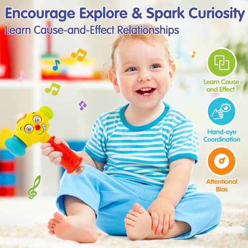 HOLA Toys for 1 Year Old Boy Birthday Gift - Hammer Baby Toys 12-18 Months, Musical 1 Year Old Toys with Light Flashing, Toys for 1 + Year Old Boy...