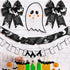 2 Rolls 12 Yards Halloween Wired Ribbons Spiderweb/Ghost Printed Ribbons Decorative Wrapping Ribbons Polyester Craft Ribbons for Halloween Home Pa...