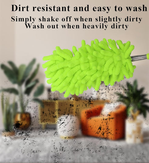 zdyCGTime Microfiber Retractable Cleaning Dust Extendable Pole, Washable Cleaning Dusters Used for Cleaning Supplies for Office, Car, Window, Furn...