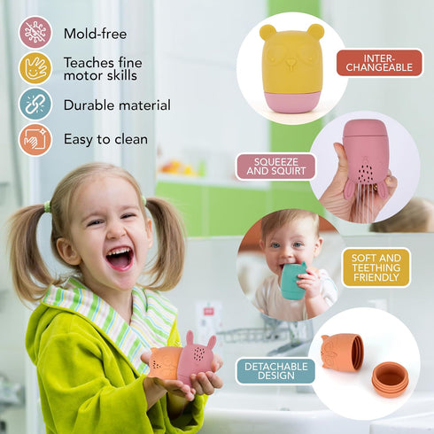 ArtCreativity Silicone Bath Toys for Babies - Set of 9 Mold Free Bath Toys - Bathtub Toys with 4 Animal, 4 Boat, and 1 Speedboat Design - Easy to ...