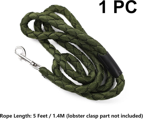uxcell Dog Pet Leash Rope Nylon 5 Feet Padded Handle Rope Leashes Dog Walking Training Leash for Medium Large Dogs M Size Army Green...
