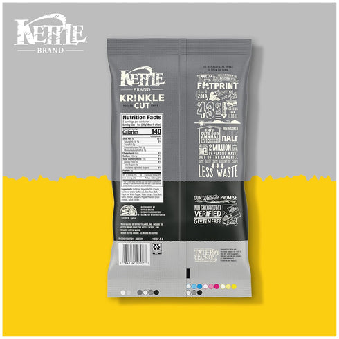 Kettle Foods Potato Chips Krinkle Salt & Fresh Ground Pepper, 5 Oz...