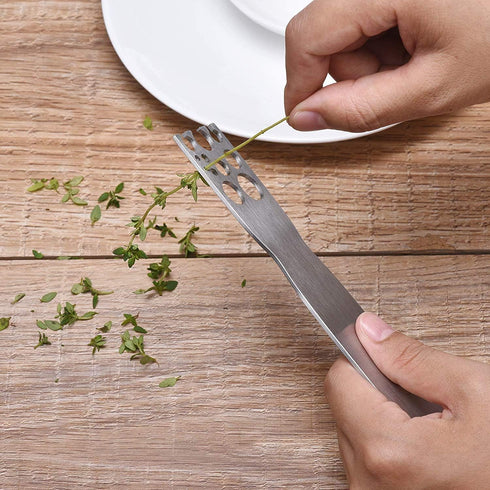 Herb Stripping Tool - Greens and Herb Stripper Steel Herb Leaf Zip Tool for Kale, Chard, Collard Greens, Thyme and Rosemary...