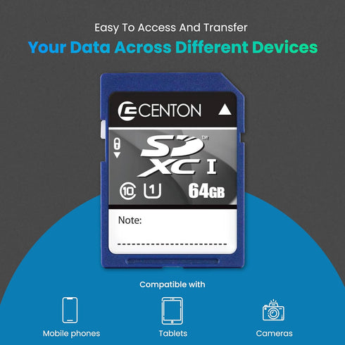 Centon Electronics MP Essential SDHC Card, Ultimate Memory Card for Phones, Tablets, Cameras, and More, 64GB...
