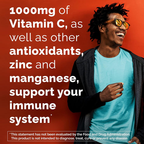 Emergen-C Zero Sugar 1000 mg Vitamin C Powder for Daily Immune Support Caffeine Free Vitamin C Supplements with Zinc and Manganese, B Vitamins and...