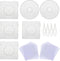 5 mm 6 Pack Fuse Beads Boards Allazone Large Round Square Clear Plastic Pegboards with 4 PCS White Beads Tweezers, 10 PCS Ironing Paper for Kids C...