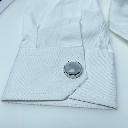 button covers for mens shirts button cover cufflinks cat eye button cover Diameter 1.75cm (silvery White Diameter 1.75cm)...