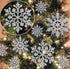 36 Pack Silver Snowflake Ornaments Plastic Glitter Snow Flakes Ornaments for Winter Christmas Tree Decorations Size Varies Craft Snowflakes...