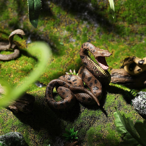 Sratte 26 Pcs Realistic Snake Figurines Toys Plastic Anaconda Animals Diorama Project Playset Model Trees Kit for Kids Toddlers Educational Learni...