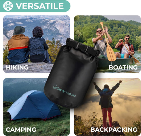 Savvy Outdoors Waterproof Dry Bag - Dry Bags for Food & Gear, Stuff Sacks for Backpacking and Camping Equipment, Waterproof Bag for Beach, Boating...