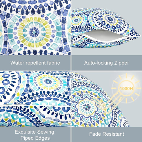 LVTXIII Pack of 2 Outdoor Throw Pillow Covers Accent Waterproof Pillow Covers ONLY, Patio Square Cushion Cases for Garden Balcony Couch Sofa Decor...