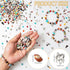 Natural Chip Stones for Bracelet - 400pcs 5mm to 8mm Gemstones Healing Loose Rocks Bead Hole Drilled DIY with 30pcs Silver Charms for Bracelet Nec...